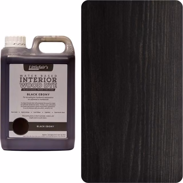 Littlefair's Indoor Wood Stain in Black Ebony, 25 l