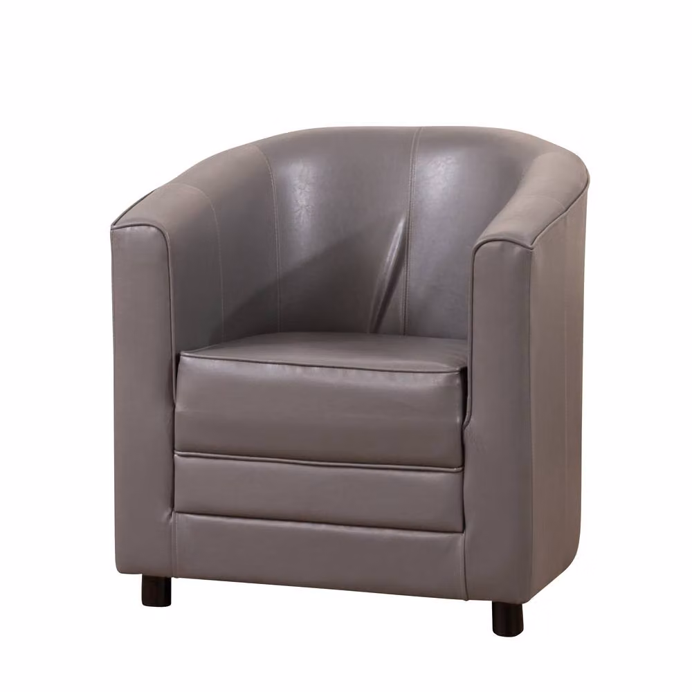 Artemis Home Aspen Grey Synthetic Leather Tub Chair with Armrests – 2