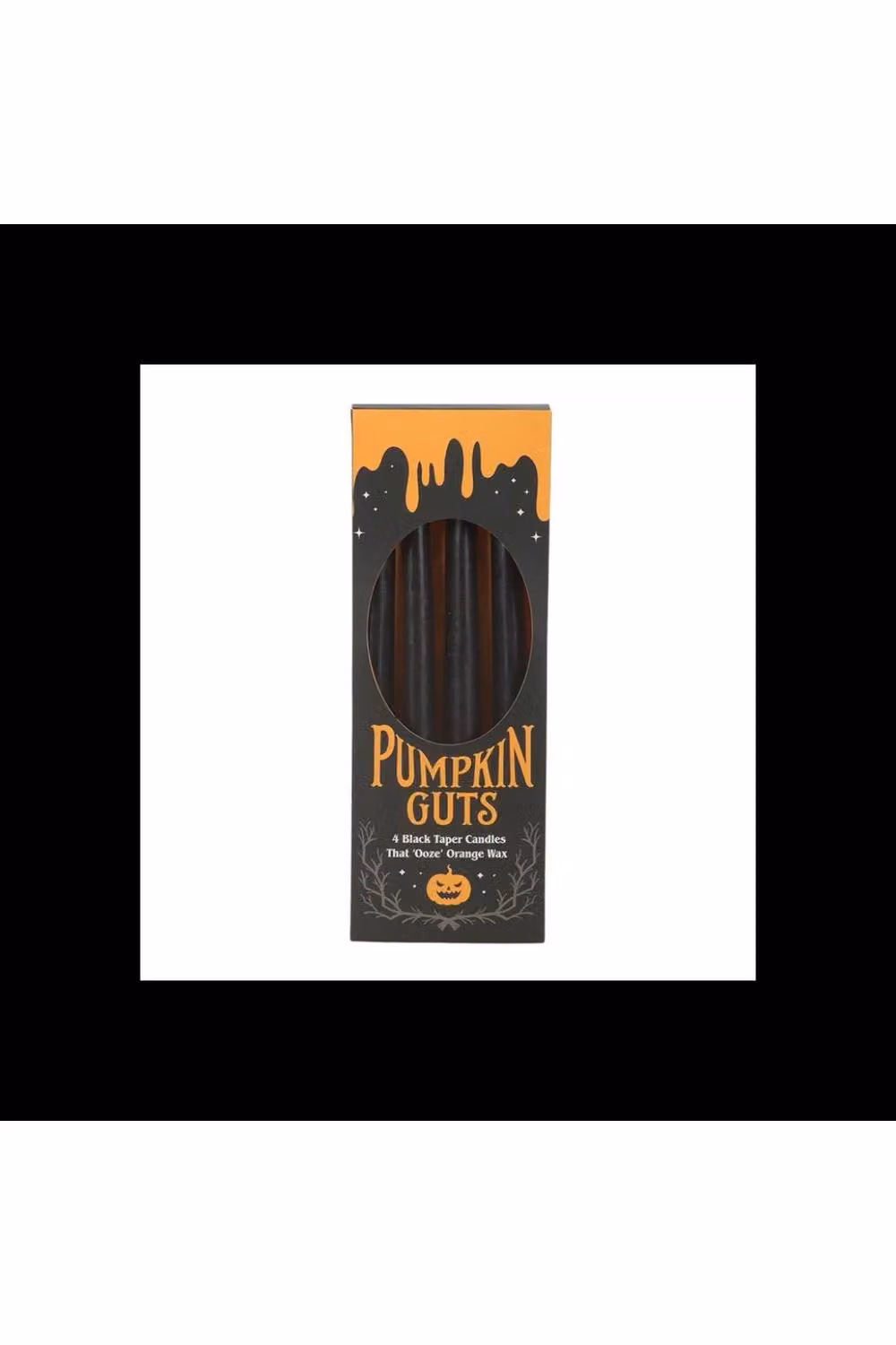 KDMD Set of 4 Black Pumpkin Guts Oozing Taper Candles for Halloween – 2