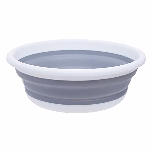 Premier Housewares Collapsible Washing Up Bowl in Grey and White, W/D/H: 38.0 x 32.0 x 12.0 cm