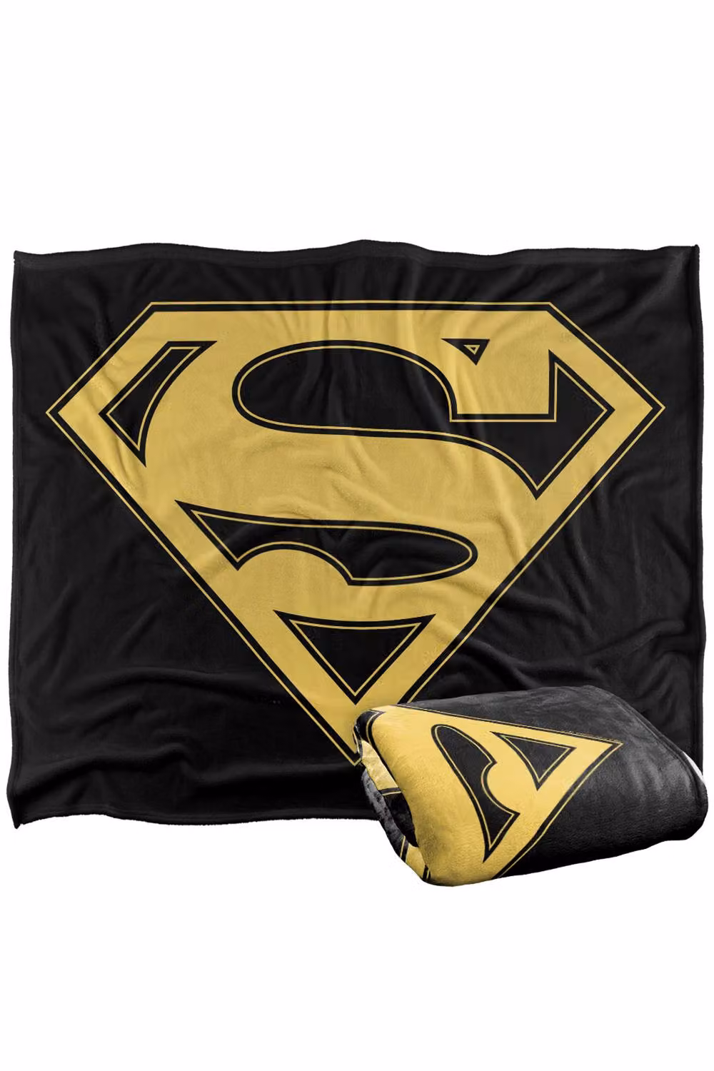 Warner Bros. Superman Gold and Black Shield Silky Touch Super Soft Fleece Throw Blanket W: 152 cm, D: 127 cm – 7
