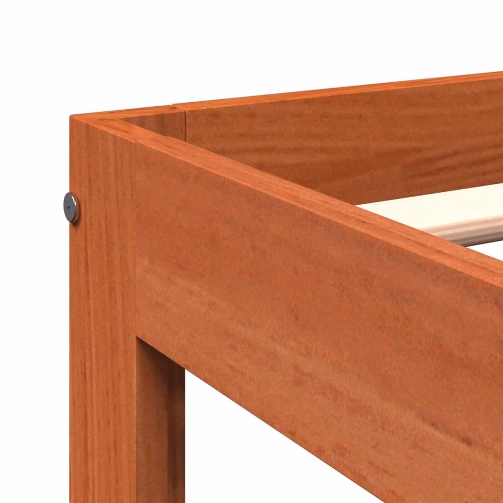 Berkfield Home Beautiful Solid Pine Small Single Bed Frame in Waxed Brown, W: 75 cm, L: 190 cm – 4