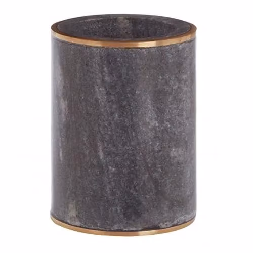 Orsina Grey Marble and Brass Tumbler with Metallic Accents – 1