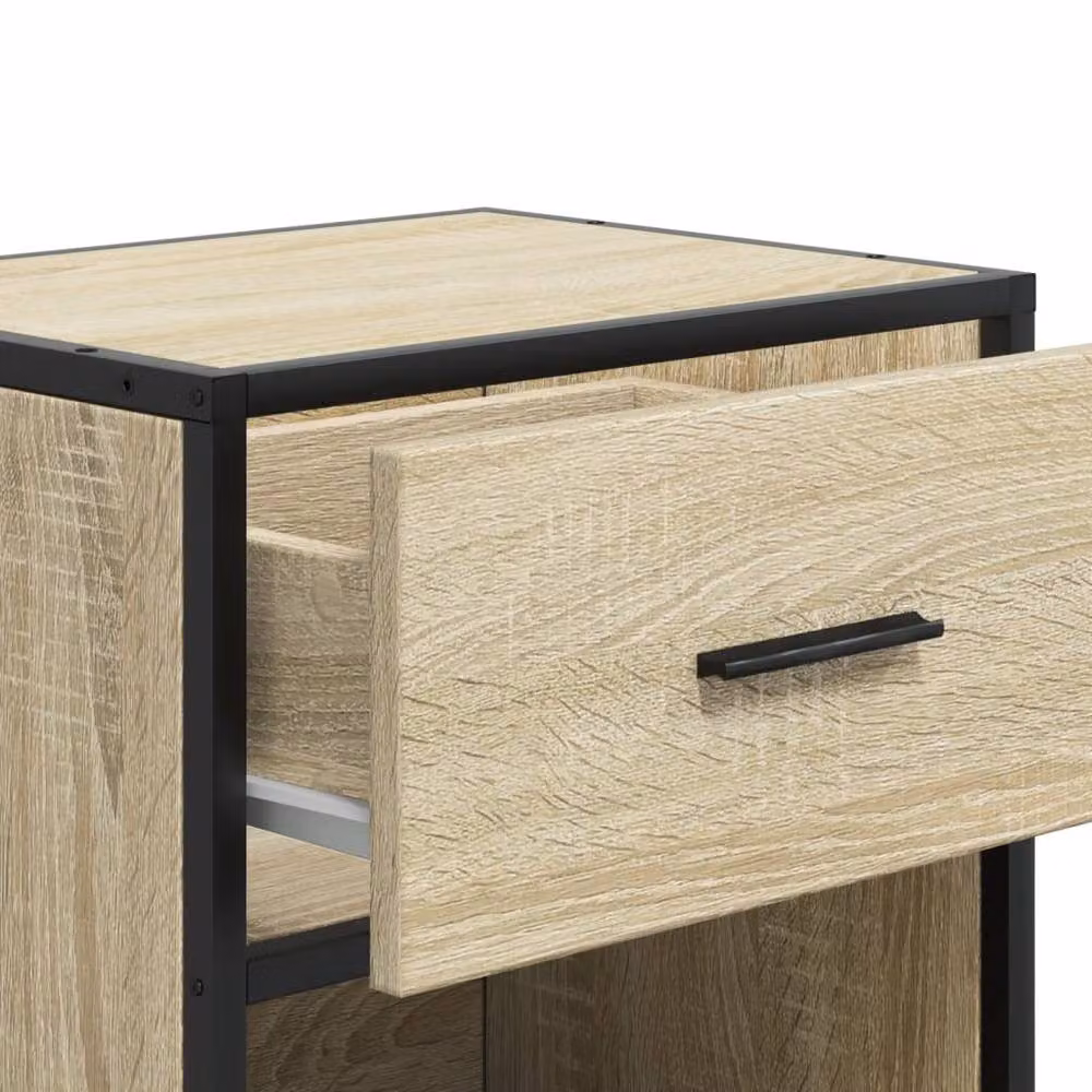 Berkfield Home Decorative Bedside Cabinet in Sonoma Oak, Light Tan, W/D/H: 40 x 31 x 50 cm – 7