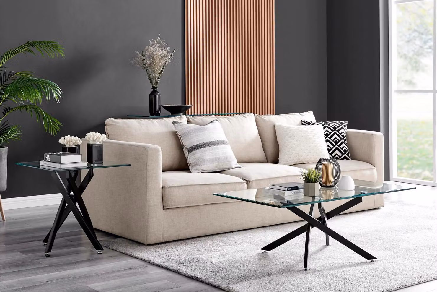 FurnitureboxUK Leonardo Rectangular Glass Coffee Table with Matt Metal Legs in Black, Gold or Transparent – 3