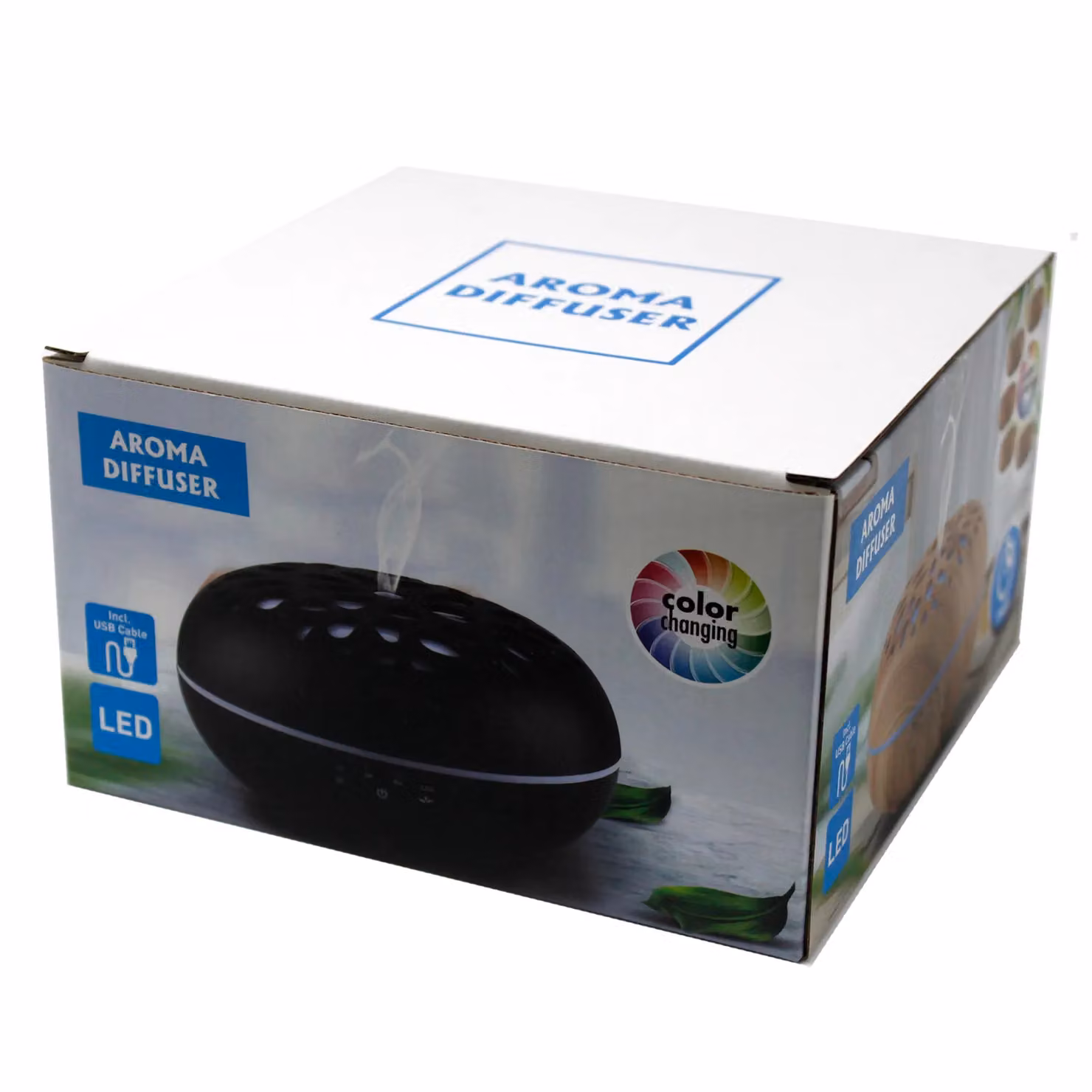 KDMD Oslo Atomiser Pebble Electric Diffuser in Brown with USB, Colour Change and Timer – 2