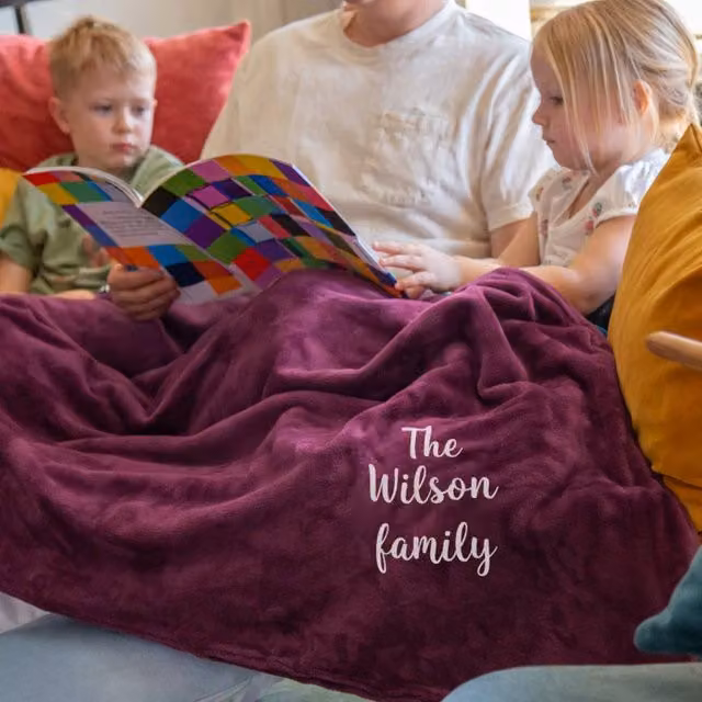 Duncan Stewart Personalised Ultra Soft Polyester Blanket Throw in Purple