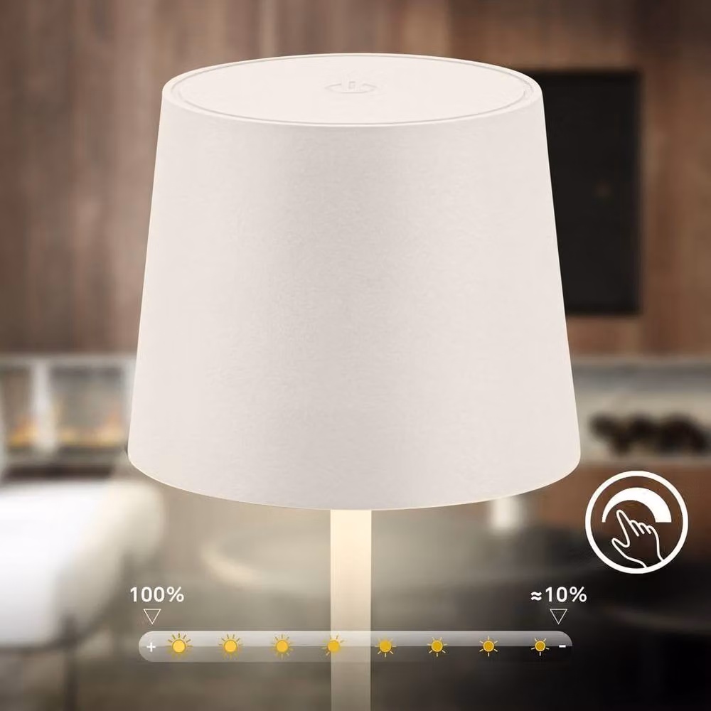 Briloner White Rechargeable LED Table Lamp with Dimmer and IP44 Rating, Height: 33 cm – 3
