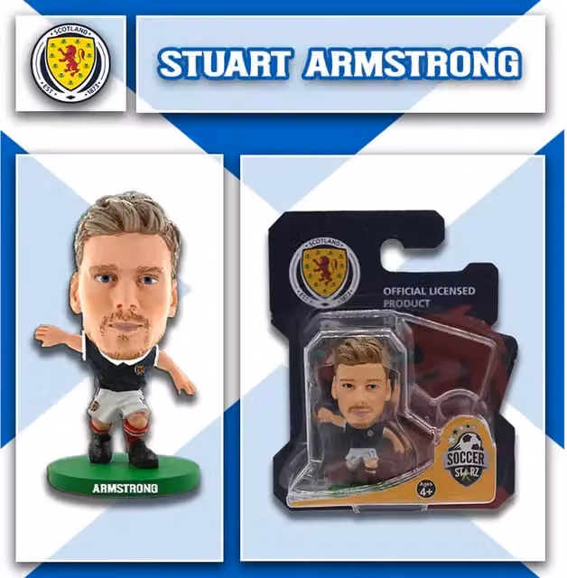 SoccerStarz Stuart Armstrong Scotland Home Kit Mini Figure, Black and Multicolour, Height: 5 cm