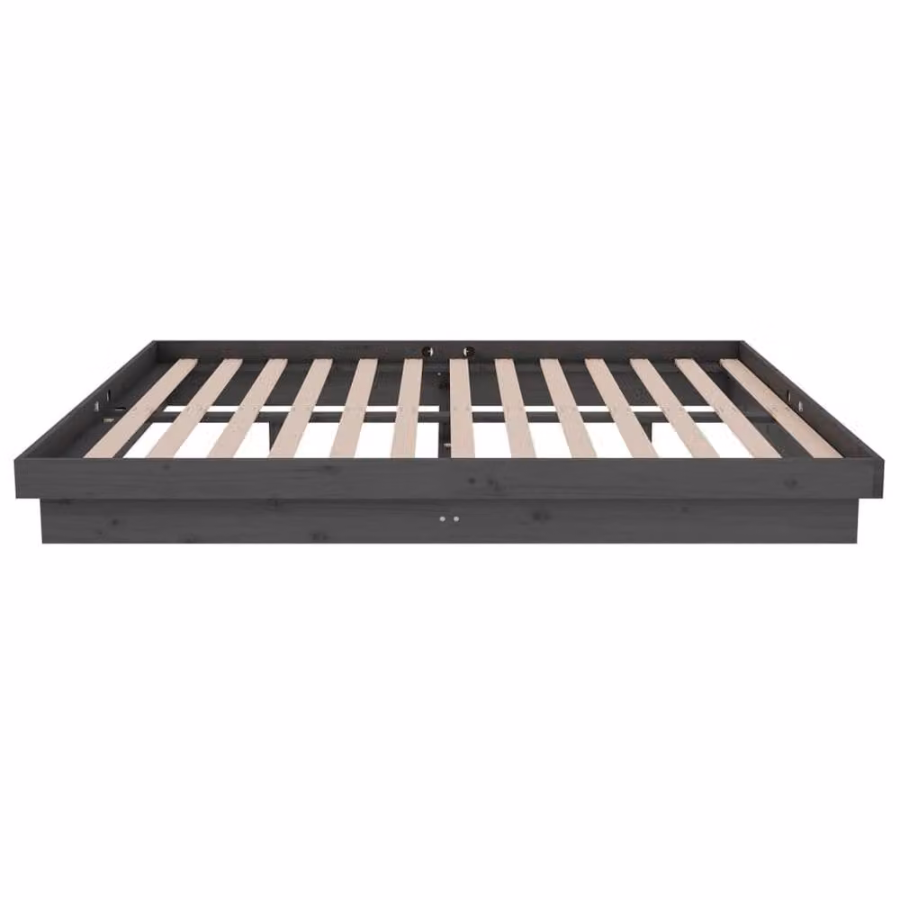 Berkfield Home Grey Solid Pine Wood Double Bed Frame with Lift Up Base W: 135 cm, D: 190 cm – 3