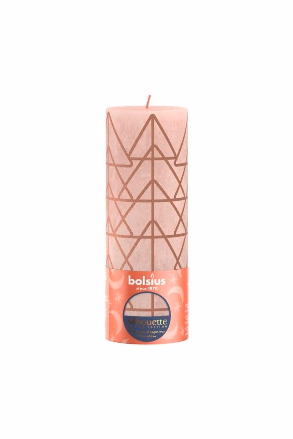 Bolsius Pink & Print Rustic Silhouette Pillar Candle, Pink, H 19.0 cm x W 6.8 cm x D 6.8 cm – 2