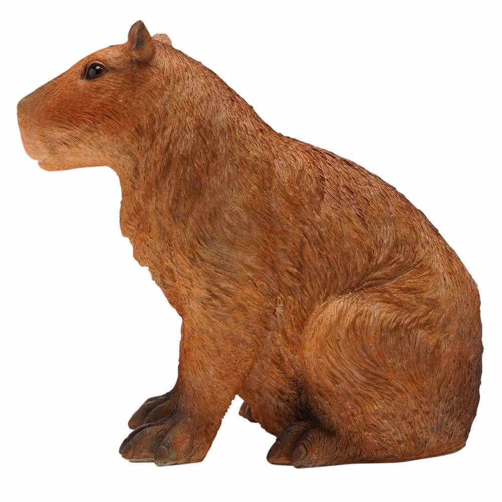Naturecraft Large Sitting Capybara Tabletop Ornament in Brown – 3