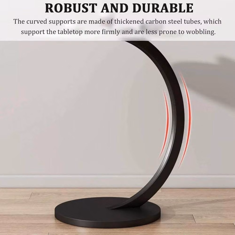 KORVIXA C-Shaped Compact Sofa Side Table in Black, W/D/H: 100 x 40 x 40 cm – 3