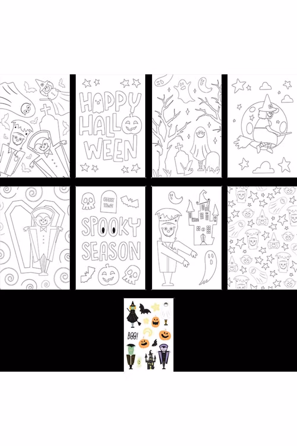 KDMD Halloween Colouring Set for Adults, 6 Pack, White – 4