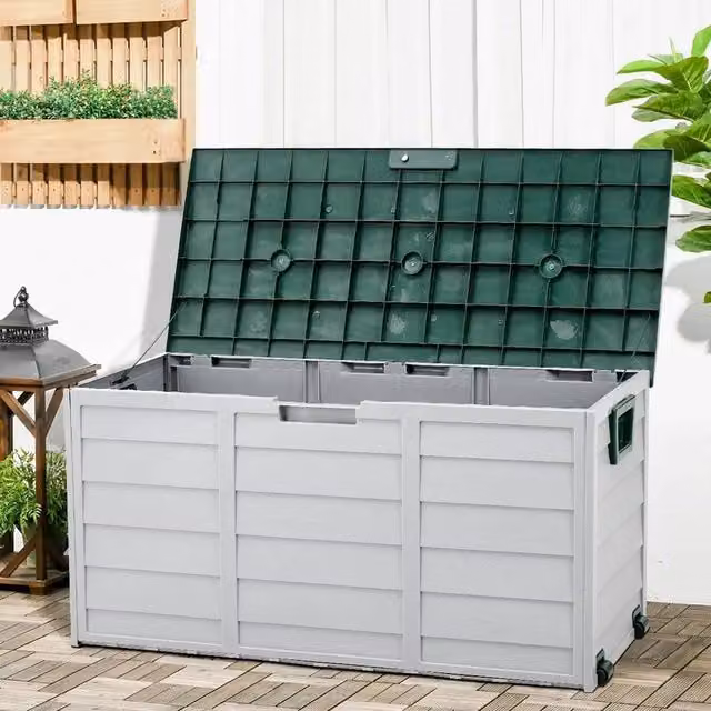 EONLION 290L Waterproof Outdoor Garden Storage Deck Box in Grey – 1
