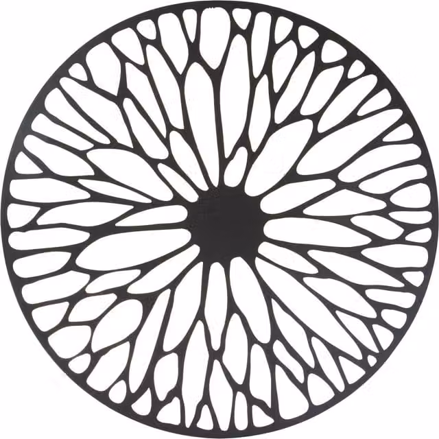 Orsina Black Metal Floral Round Wall Art – 1