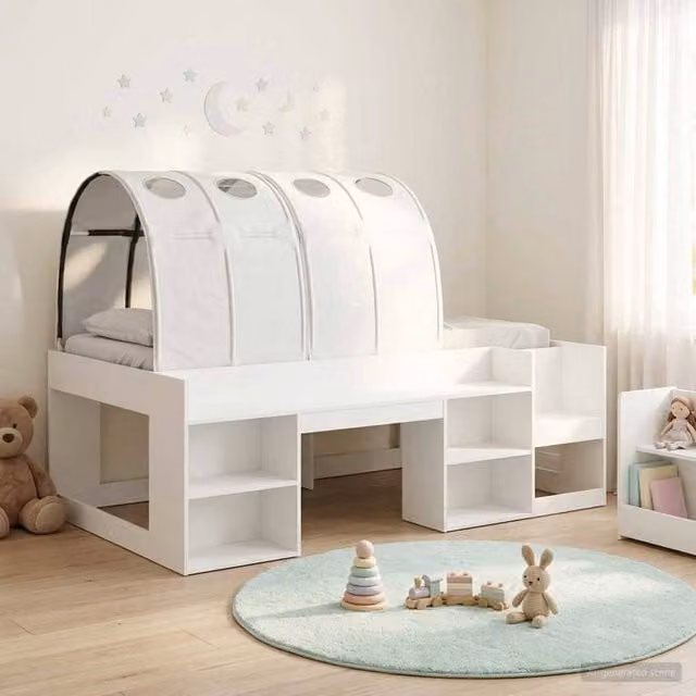 Berkfield Home Kids High Bed Frame with Storage and Stairs in White Engineered Wood – 1