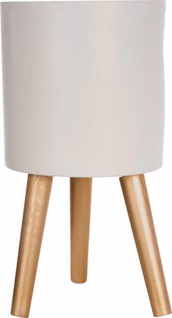 Orsina Darnell Small Round White and Gold Ceramic Tabletop Planter – 2