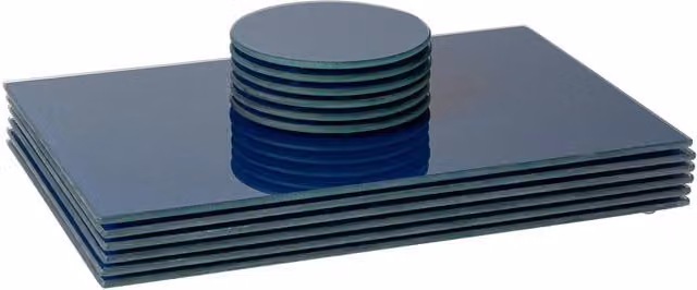 Harbour Housewares 12 Piece Blue Rectangular Glass Placemats and Round Coasters Set