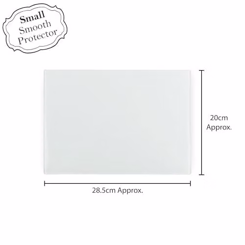 Purely Home Santa's Workshop Rectangular Small Glass Worktop Saver in Red and Multicolour with Non-Slip Feet, W: 28.5 cm, D: 20 cm
