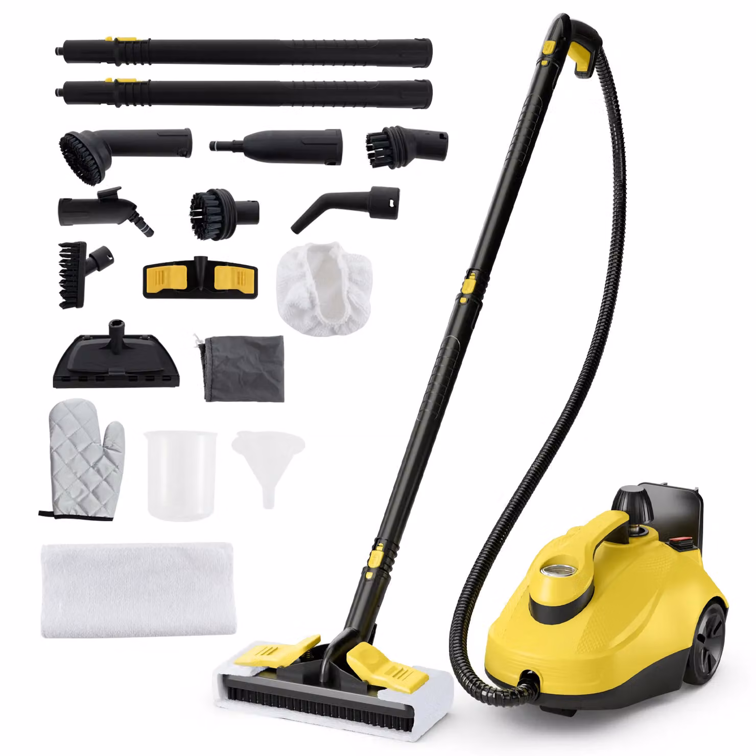 Costway Handheld Steam Cleaner with 1.8L Water Tank, 2000W, Yellow – 6