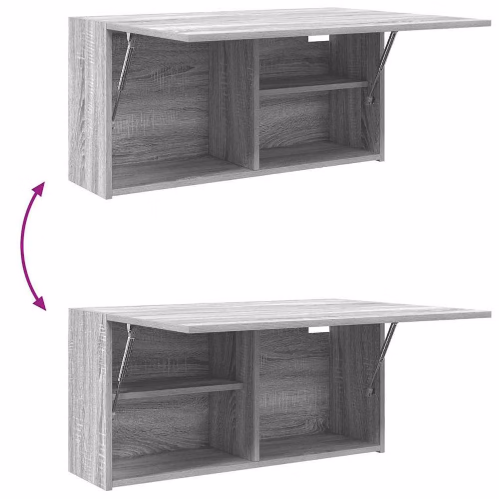 Berkfield Home Decorative Bathroom Wall Cabinet in Grey Sonoma, W: 80 cm, D: 25 cm, H: 40 cm – 3