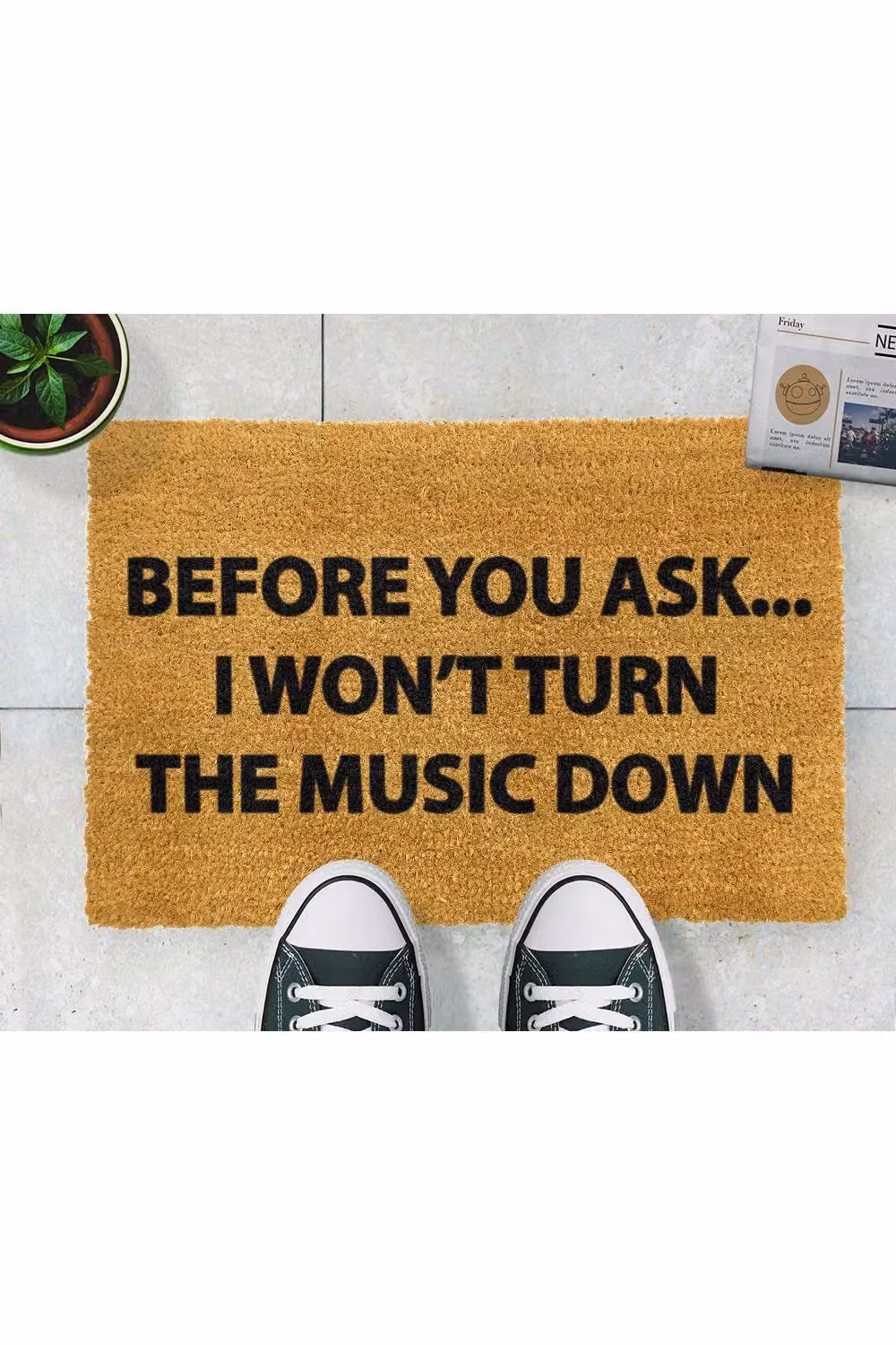 Artsy Mats Loud Music Doormat in Black and Brown, W: 60 cm, D: 40 cm – 2