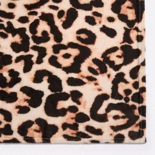OHS Leopard Print Fleece Blanket Throw, Multicolour Brown, W/D/H: 125 x 150 cm – 3