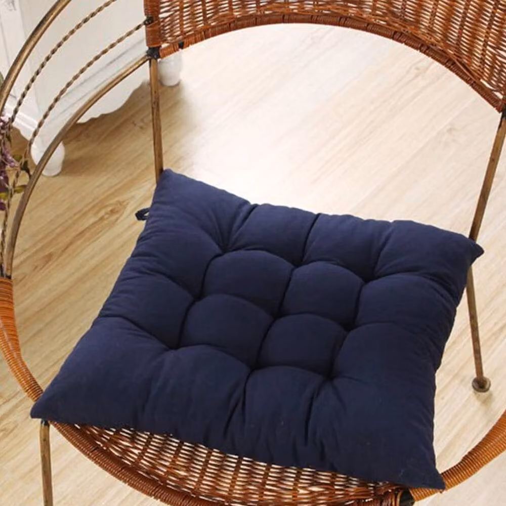 FLAVORA 6 Pack Blue Foam Seat Pads for Dining Room, Garden or Kitchen Chairs, W/D: 100 x 100 cm – 4