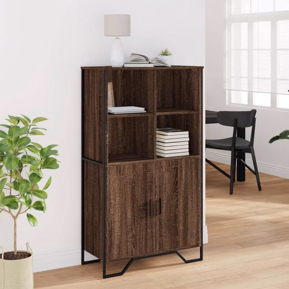 Berkfield Home Classic Highboard in Brown Oak, W/D/H: 79.5 x 35.5 x 137.5 cm – 3
