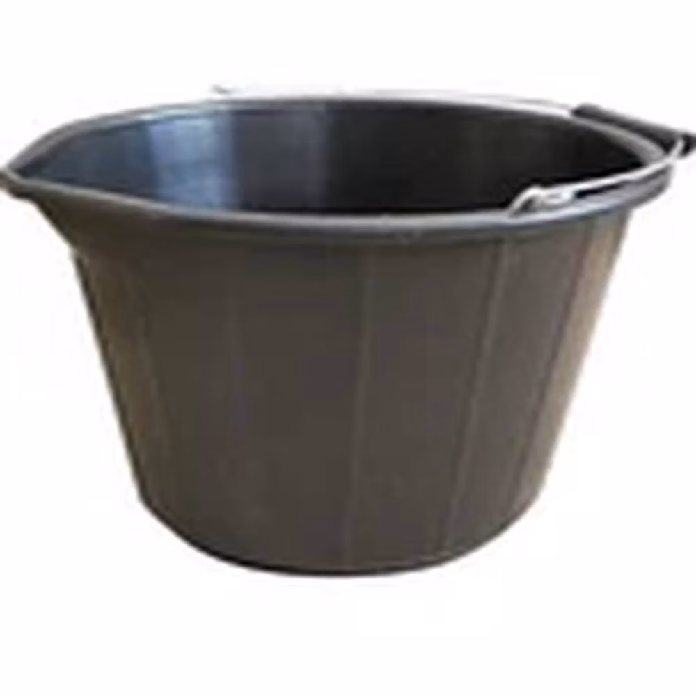 EONLION 10-Piece Set of Black Strong Plastic Builders Buckets, 14L – 3