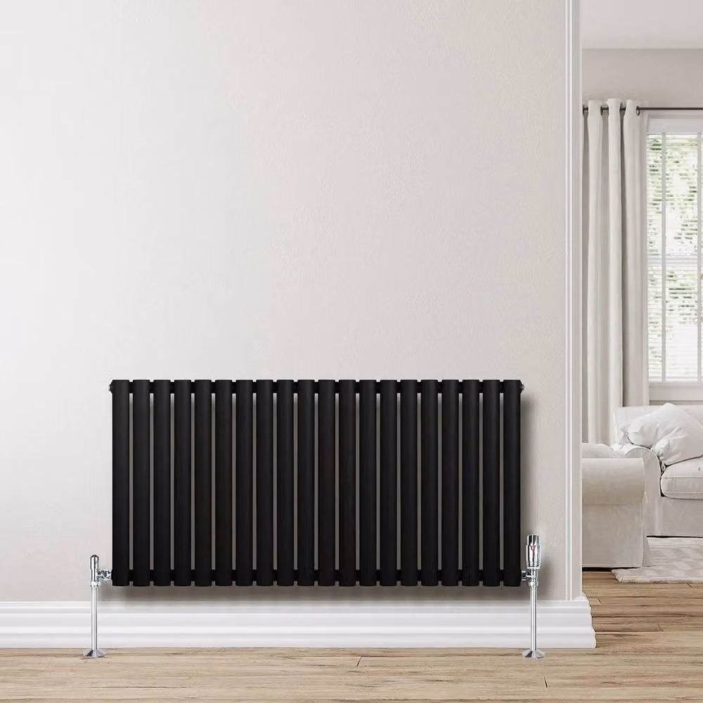 Monstershop Oval Single Column Steel Radiator, Black, W: 60.0 cm, H: 120.0 cm – 4