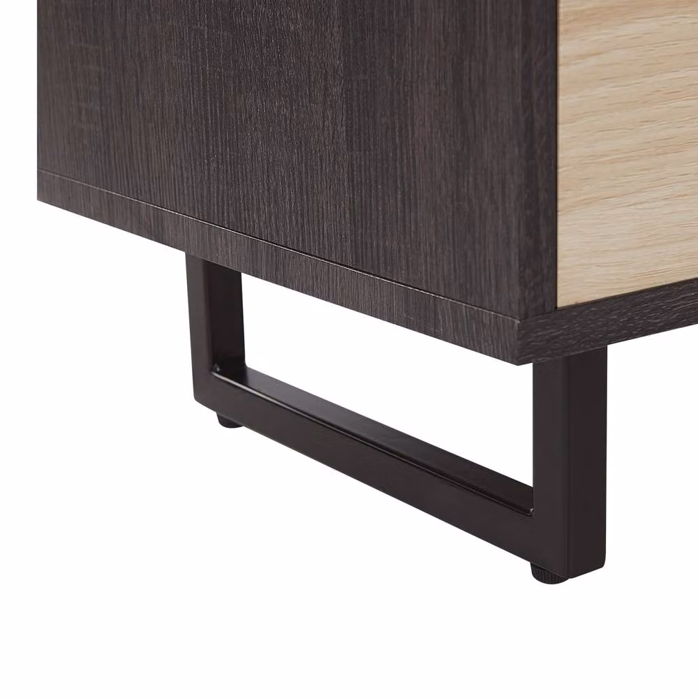 Wyld and Coco Dark Brown 2 Tone Industrial TV Stand for up to 65 inch TVs, W: 140 cm, D: 35 cm – 5