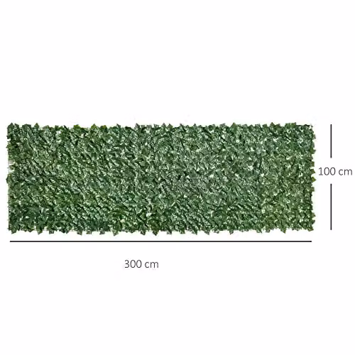 Outsunny Artificial Hedge Privacy Screen, Green, W: 300 cm, H: 100 cm – 6