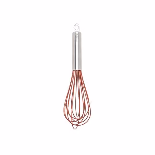 Cuisipro Red Silicone and Stainless Steel Balloon Whisk, Heat Resistant and Non-Scratch, Height: 25.4 cm