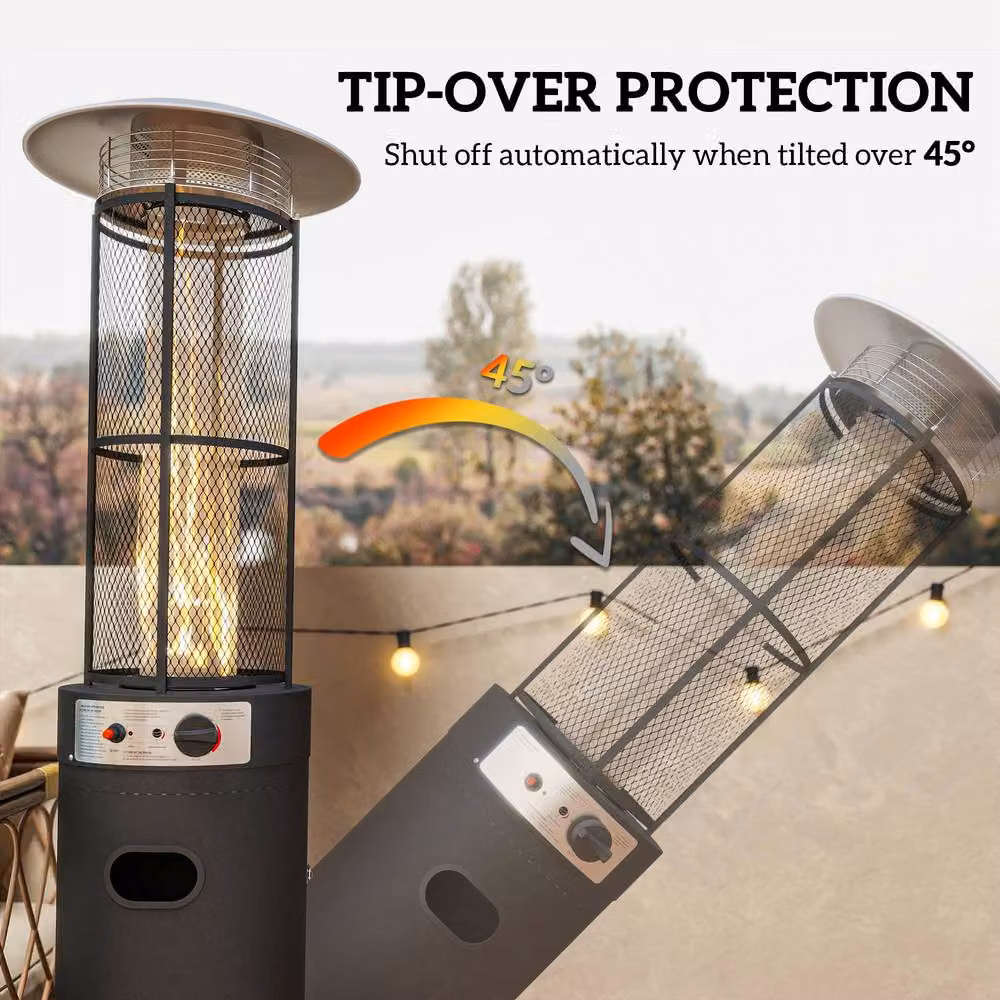 OUTSUNNY 11 kW Propane Patio Heater with Tip-Over Switch, Black – 5