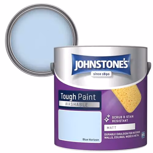 Johnstone's Washable Matt Wall and Ceiling Paint in Blue Horizon, 2.5L – 2