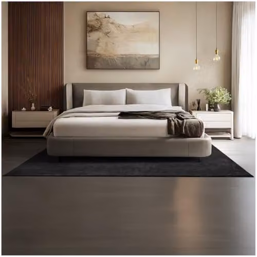 tectake Zonelle Fluffy Rug, Black, W/D: 160 x 230 cm
