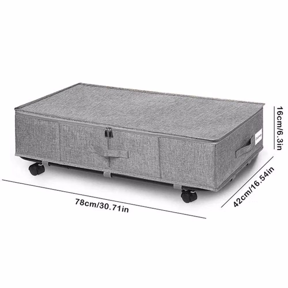 SPETLEK Set of 2 Large Underbed Storage Boxes with Lids and Wheels in Grey – 2