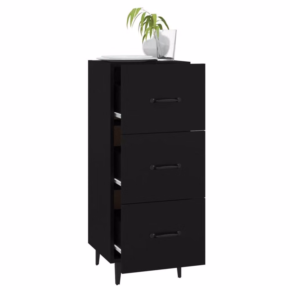 Berkfield Home Black Modern Sideboard W/D/H: 34.5 x 34 x 90 cm – 2