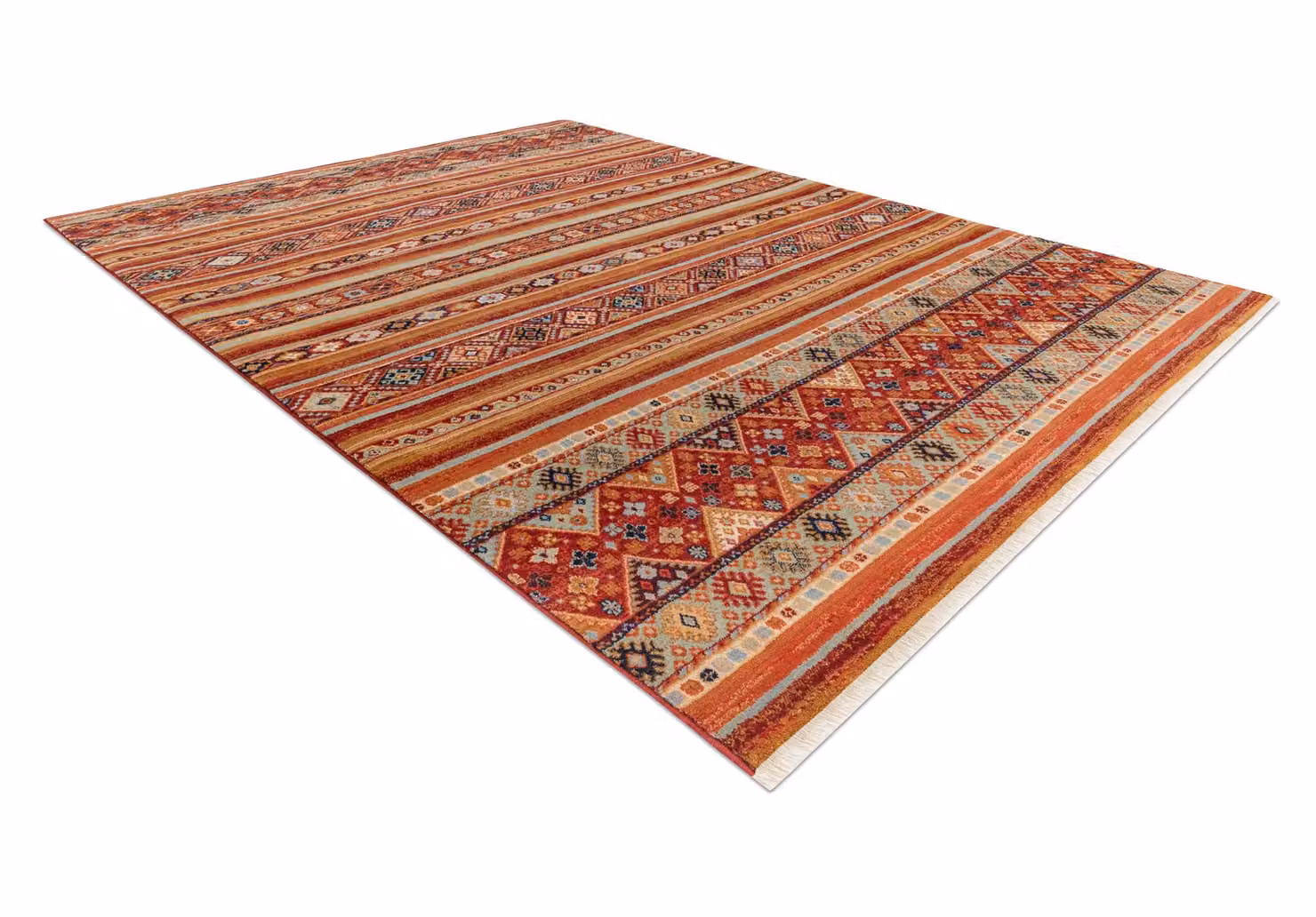 RugsX Hand-Knotted Oriental Wool Keshan Rug in Terracotta, W: 200 cm, D: 290 cm – 2