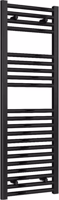 Bathroom Kingdom Diva Electric Straight Heated Towel Rail, Black, W: 400 mm, H: 1200 mm