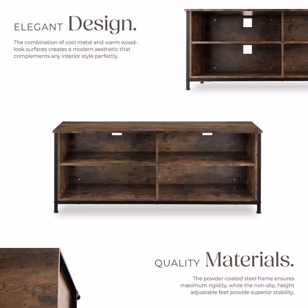 tectake Navan TV Stand in Brown and Black – 3