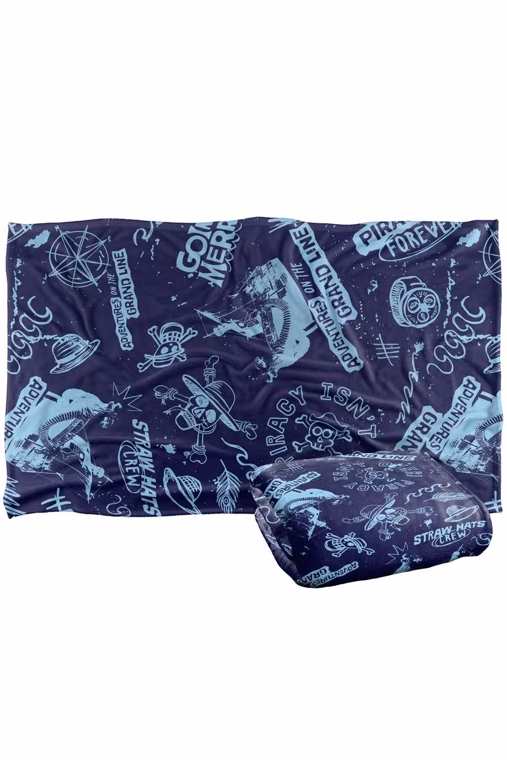 Netflix One Piece Straw Hat Crew Doodles Super Soft Multicolour Throw Blanket, Large – 2