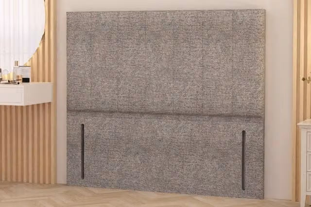 Somnior Austin Tweed Fabric Upholstered Divan Headboard in Grey, Single Size (90 x 200 cm)