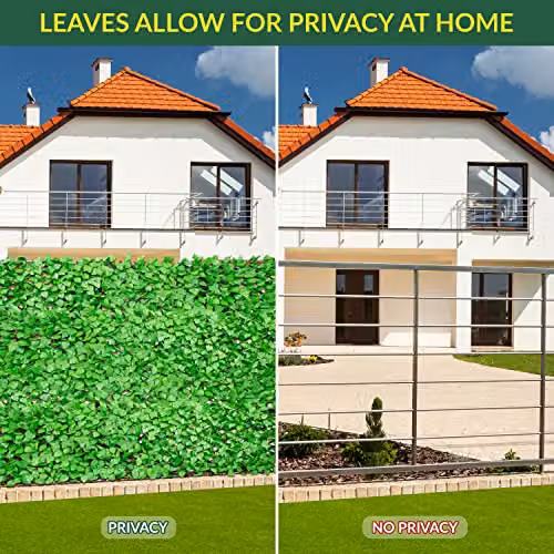 GardenKraft Artificial Ivy Leaf Hedge Privacy Screen, Green, W: 260 cm, H: 70 cm, D: 0 cm – 4
