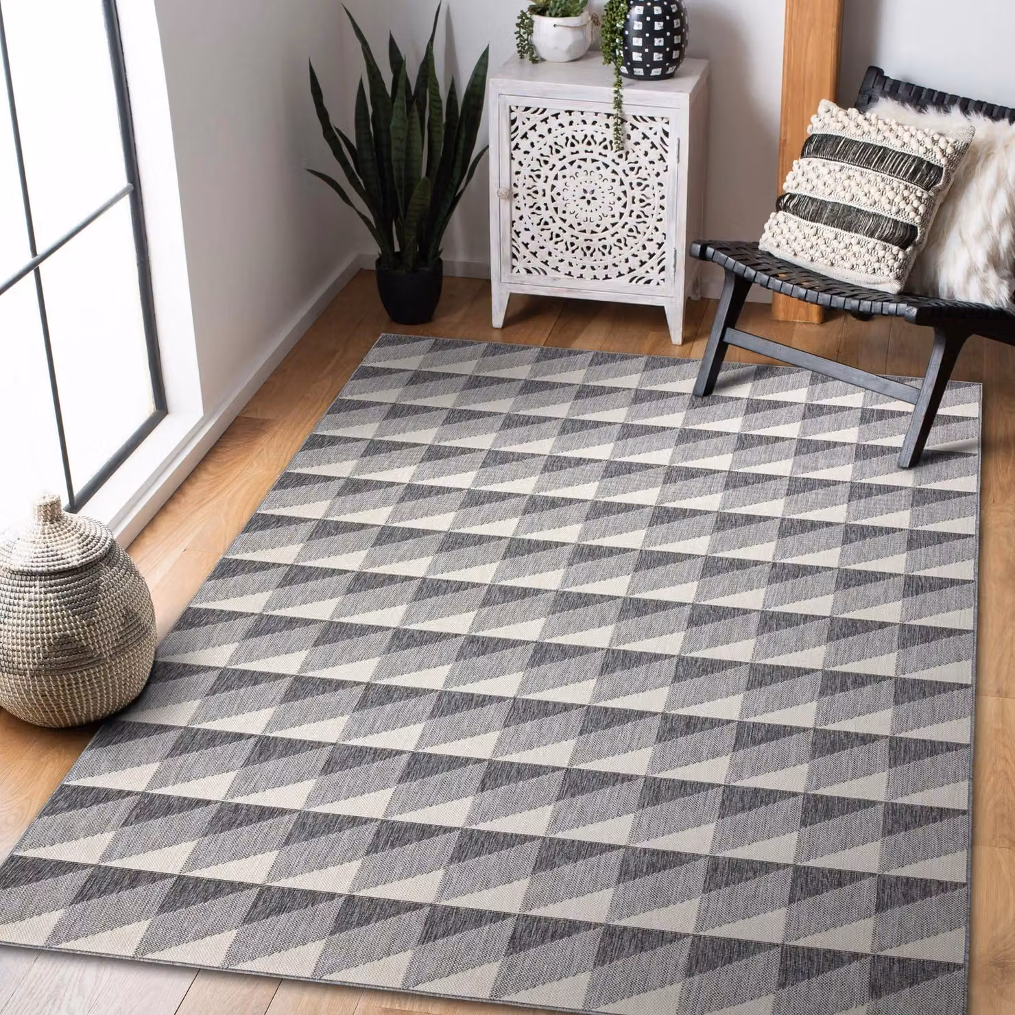 RugsX Grey Geometric Modern Rectangular Rug, W: 80 cm, D: 150 cm – 3