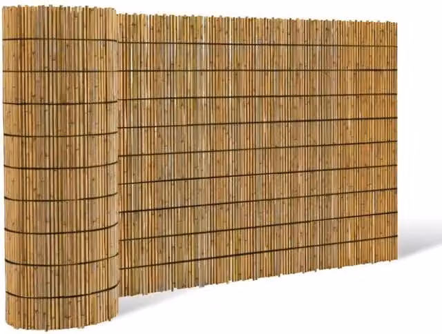 SPETLEK Woven Bamboo Garden Fence Screening Mat in Beige, W: 100 cm, H: 60 cm – 1