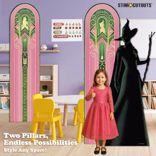 Star Cutouts SC4722 Wicked Two Backdrop Pack, Multicolour Lifesize Star Cardboard Cutouts, Height: 185 cm – 4