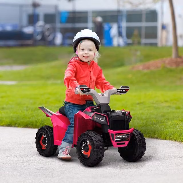 HOMCOM 6V Electric Quad Bike with Wear-Resistant Wheels in Pink
